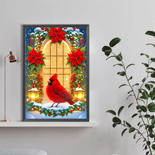 Load image into Gallery viewer, Diamond Painting - Full Round - Christmas cardinal in the window (40*60CM)
