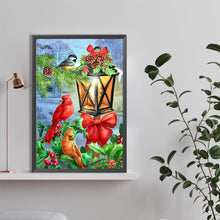Load image into Gallery viewer, Diamond Painting - Full Round - Birds beside Christmas lights (40*60CM)