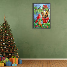 Load image into Gallery viewer, Diamond Painting - Full Round - Birds beside Christmas lights (40*60CM)