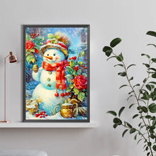 Load image into Gallery viewer, Diamond Painting - Full Round - Christmas snowman in the snow (40*60CM)