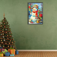 Load image into Gallery viewer, Diamond Painting - Full Round - Christmas snowman in the snow (40*60CM)