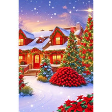 Load image into Gallery viewer, Diamond Painting - Full Round - Christmas scene outside the snow (40*60CM)