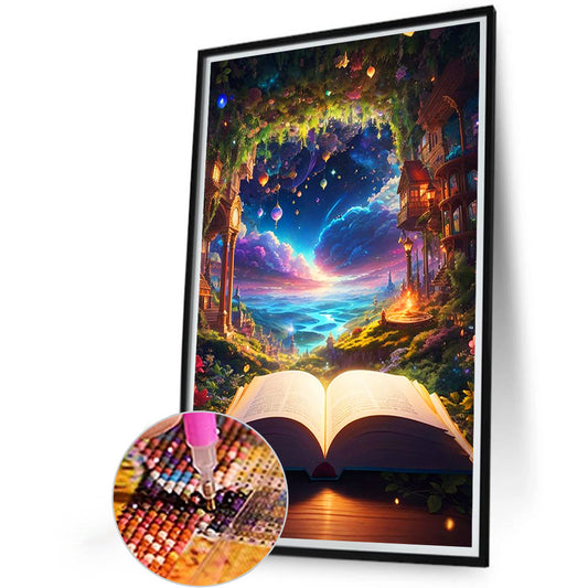 Diamond Painting - Full Round - Sea of clouds and books (40*60CM)
