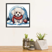 Load image into Gallery viewer, Diamond Painting - Full Square - Winter crystal ball christmas puppy (30*30CM)