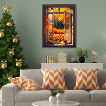 Load image into Gallery viewer, Diamond Painting - Full Square - Autumn leaves outside the window (30*40CM)