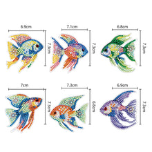 Load image into Gallery viewer, 5/6/8PCS Diamond Art Keyring Flexible Fish Double Sided Wizard Hat Special Shape