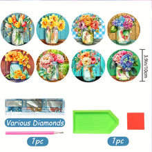 Load image into Gallery viewer, 8PCS Diamond Painting Coasters Kits Special Shape Diamond Painting DIY Coaster