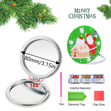 Load image into Gallery viewer, Double Sided Special Shape Diamond Pocket Mirror Santa for Adults Kids Beginners