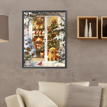 Load image into Gallery viewer, Diamond Painting - Full Round - Christmas golden retriever (30*40CM)