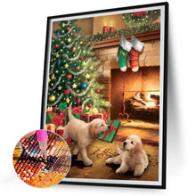Load image into Gallery viewer, Diamond Painting - Full Round - Christmas golden retriever (30*40CM)