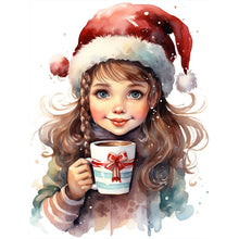 Load image into Gallery viewer, Diamond Painting - Full Round - little girl drinking coffee (30*40CM)