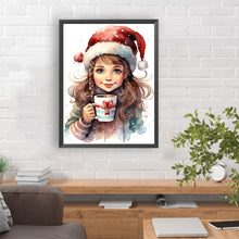 Load image into Gallery viewer, Diamond Painting - Full Round - little girl drinking coffee (30*40CM)