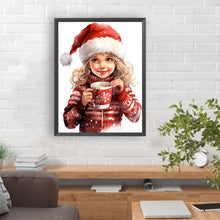 Load image into Gallery viewer, Diamond Painting - Full Round - little girl drinking coffee (30*40CM)