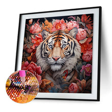 Load image into Gallery viewer, Diamond Painting - Full Round - tiger among flowers (50*50CM)
