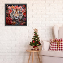 Load image into Gallery viewer, Diamond Painting - Full Round - tiger among flowers (50*50CM)