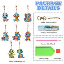 Load image into Gallery viewer, 8PCS Double Sided Special Shape Diamond Art Keyring Baby Dinosaur (YS272)