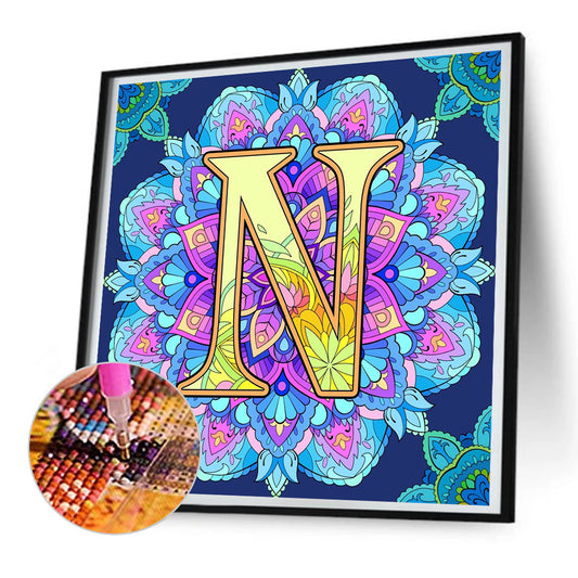Diamond Painting - Full Round - Mandala letter N (30*30CM)