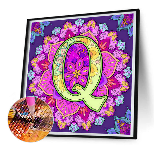 Diamond Painting - Full Round - Mandala letter Q (30*30CM)