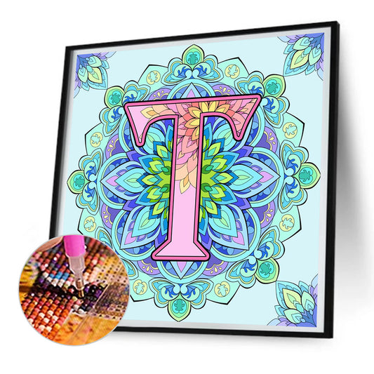 Diamond Painting - Full Round - Mandala letter T (30*30CM)