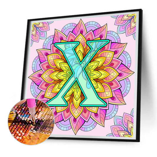Diamond Painting - Full Round - Mandala letter X (30*30CM)
