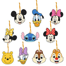 Load image into Gallery viewer, Round Crystal Painting Ornament Donald Duck Stitch Pooh Bear for Home Wall Decor