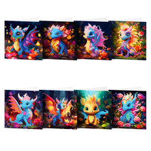 Load image into Gallery viewer, 8PCS Special Shape Diamond Handmade Card Diamond Painting Card (Dragon #1)