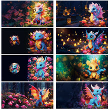 Load image into Gallery viewer, 8PCS Special Shape Diamond Handmade Card Diamond Painting Card (Dragon #1)