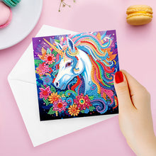 Load image into Gallery viewer, 8PCS Special Shape Diamond Handmade Card Diamond Painting Card (Unicorn #2)