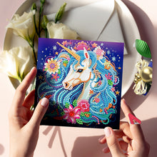 Load image into Gallery viewer, 8PCS Special Shape Diamond Handmade Card Diamond Painting Card (Unicorn #2)
