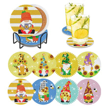 Load image into Gallery viewer, 8PCS Special Shape Diamond Painting Coasters Kits (Sunflower and Gnome #1)
