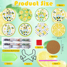 Load image into Gallery viewer, 8PCS Special Shape Diamond Painting Coasters Kits (Lemon and Gnome)