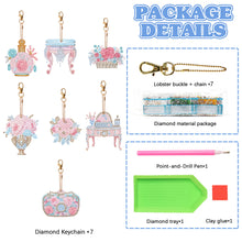 Load image into Gallery viewer, 7PCS Double Sided Special Shape Diamond Painting Keychain (Everyday Things)
