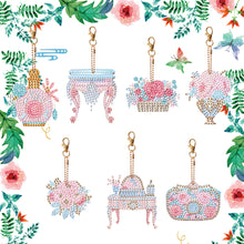 Load image into Gallery viewer, 7PCS Double Sided Special Shape Diamond Painting Keychain (Everyday Things)