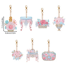Load image into Gallery viewer, 7PCS Double Sided Special Shape Diamond Painting Keychain (Everyday Things)