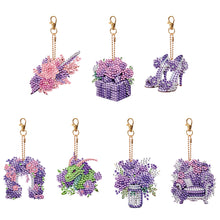 Load image into Gallery viewer, 7PCS Double Sided Special Shape Diamond Painting Keychain (Wedding Things)