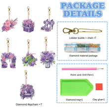 Load image into Gallery viewer, 7PCS Double Sided Special Shape Diamond Painting Keychain (Wedding Things)