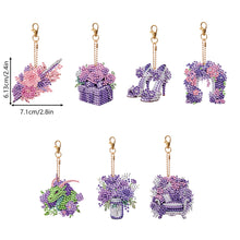Load image into Gallery viewer, 7PCS Double Sided Special Shape Diamond Painting Keychain (Wedding Things)