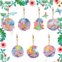 Load image into Gallery viewer, 7PCS Double Sided Special Shape Diamond Painting Keychain (Fantasy Star Castle)