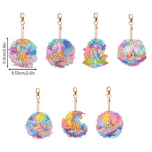 Load image into Gallery viewer, 7PCS Double Sided Special Shape Diamond Painting Keychain (Fantasy Star Castle)