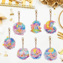 Load image into Gallery viewer, 7PCS Double Sided Special Shape Diamond Painting Keychain (Fantasy Star Castle)