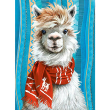 Load image into Gallery viewer, AB Diamond Painting - Full Round - Alpaca wearing scarf (40*55CM)