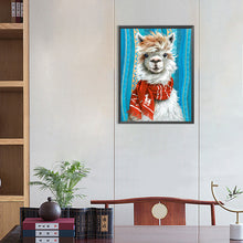 Load image into Gallery viewer, AB Diamond Painting - Full Round - Alpaca wearing scarf (40*55CM)