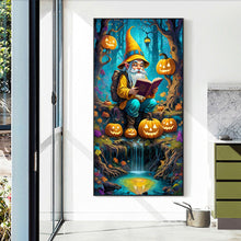 Load image into Gallery viewer, Diamond Painting - Full Round - Pumpkin lantern and grandpa in the forest (40*70CM)