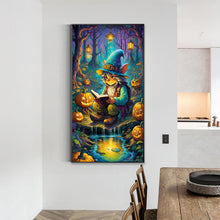 Load image into Gallery viewer, Diamond Painting - Full Round - Pumpkin lantern and grandpa in the forest (40*70CM)