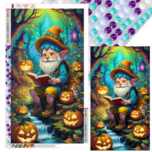 Load image into Gallery viewer, Diamond Painting - Full Round - Pumpkin lantern and grandpa in the forest (40*70CM)