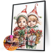 Load image into Gallery viewer, Diamond Painting - Full Round - child holding gift (30*40CM)