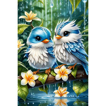 Load image into Gallery viewer, Diamond Painting - Full Round - blue and white bird (40*60CM)