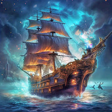 Load image into Gallery viewer, Diamond Painting - Full Round - sea sailing boat (30*30CM)