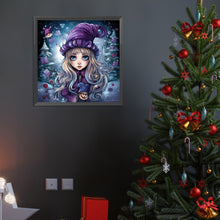 Load image into Gallery viewer, Diamond Painting - Full Round - little girl on snowy night (40*40CM)