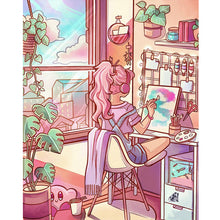 Load image into Gallery viewer, Diamond Painting - Full Round - pink hair girl (40*50CM)